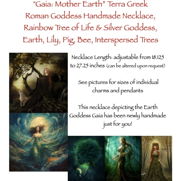 “Gaia: Mother Earth" Terra Greek Roman Goddess Handmade Mythology Necklace Trees - Picture 15 of 16